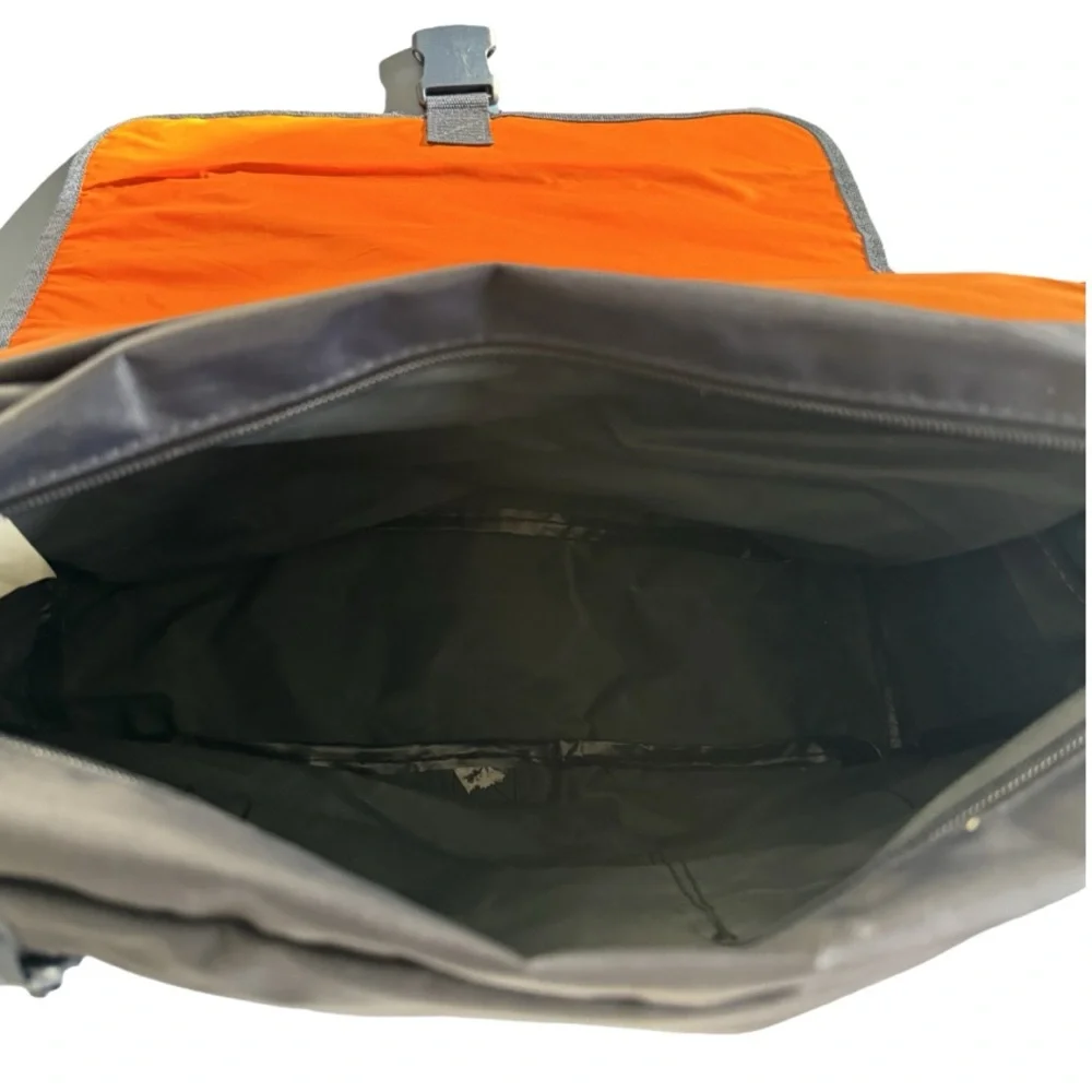 NAVY & ORANGE LAPTOP CROSS BODY NYLON BAG